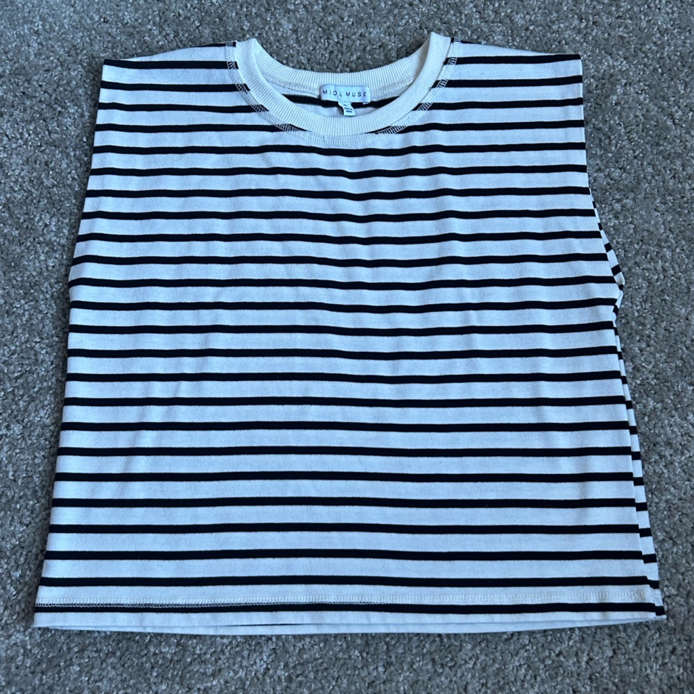 Black & White Stripe Boxy Top